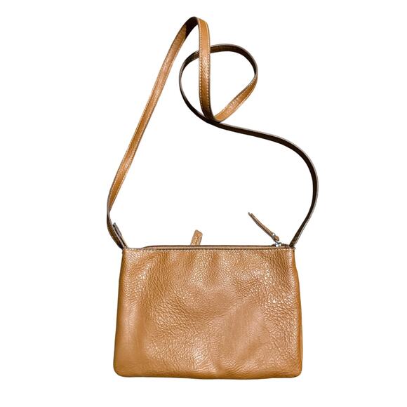 Relic Brand Pebbled Caramel Tan Organizer Crossbody Bag, Built In Card Slots - Picture 3 of 9